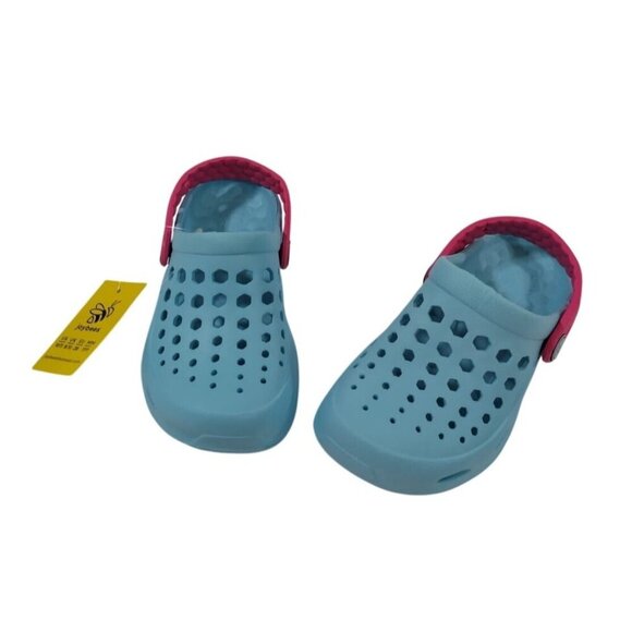 Joybees Kids Lightweight Aqua Clogs With Adjustable Pink Strap, size 10/11, NWT - Picture 5 of 6